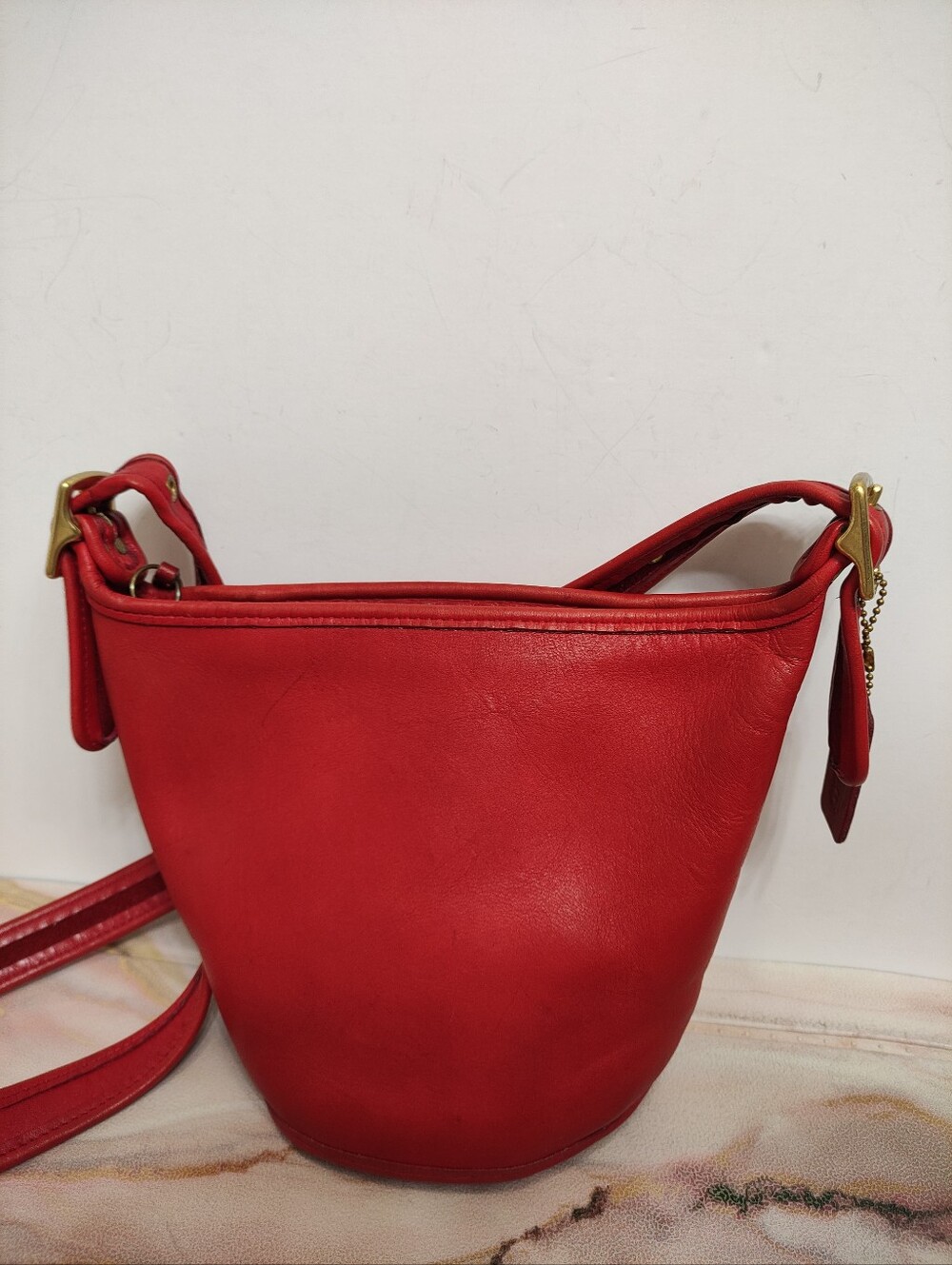 Vintage Coach 9019 Maggie Duffle Bag Red - Picture 3 of 12